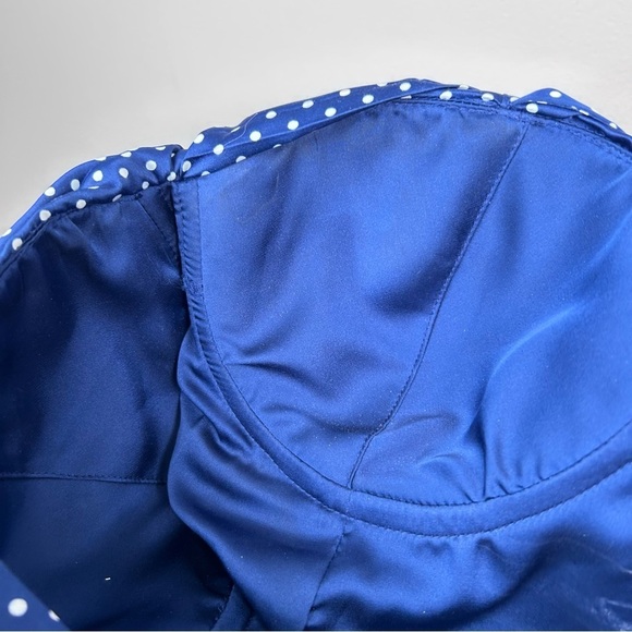 Guess LA Retro Style Polka Dot Wiggle Dress Sweetheart Neckline Blue Size 10 - Picture 11 of 14